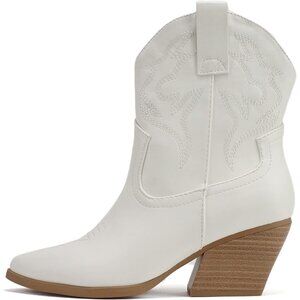 Blazing Ankle boot Wommen White Pointe Toe Low Heel
